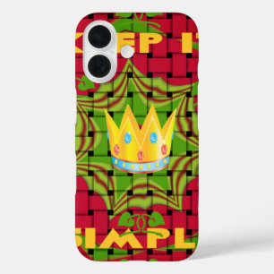 Funda iPhone 16 Manténgalo sencillo: negrita impresión floral tren