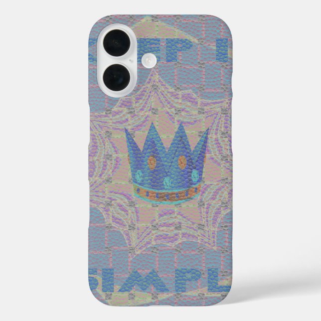 Funda iPhone 16 Manténgalo Simple: Pastel Royal Clarity Pattern Ar (Reverso )