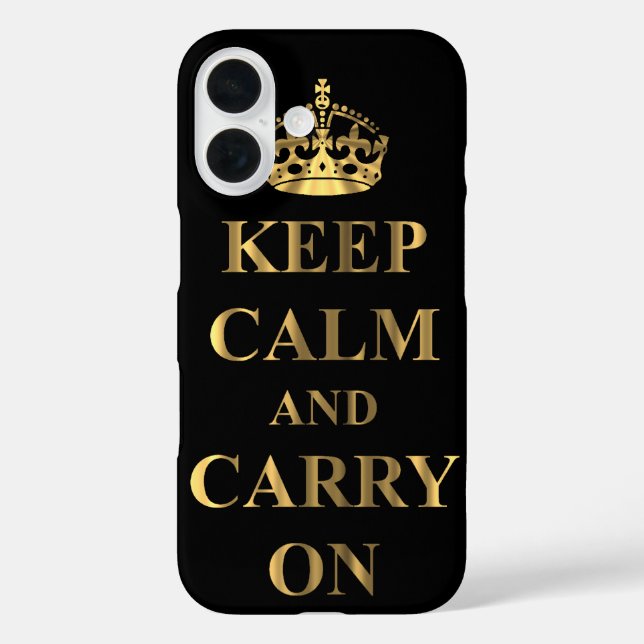 Funda iPhone 16 Mantengan la calma y continúen. (Reverso )