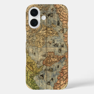 Funda iPhone 16 Mapa Antiguo del Mundo de Forlani de 1565 Cartogra