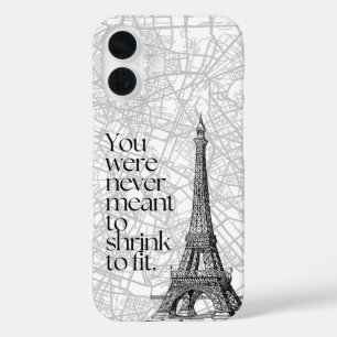 Funda iPhone 16 Mapa de la calle de París y Arte de Pared de Cita