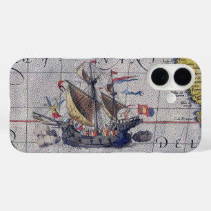 Funda iPhone 16 Mapa mundial antiguo del Océano Pacífico