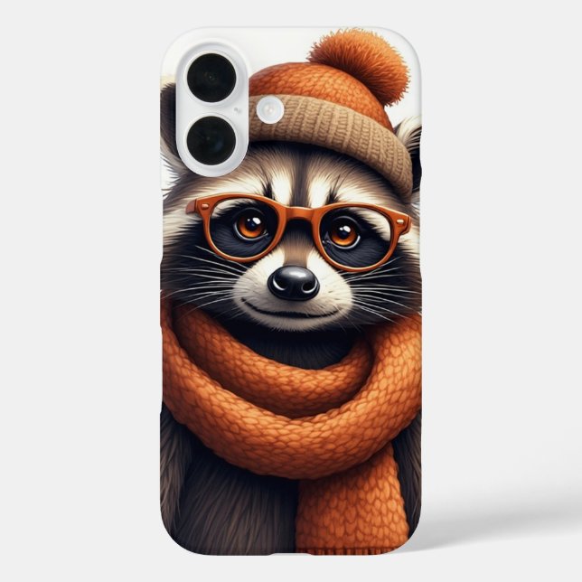 Funda iPhone 16 Mapache Elegante (Reverso )