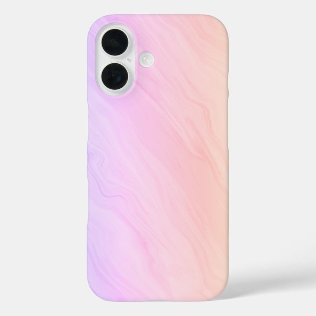 Funda iPhone 16 Marble Luxe - Púrpura y Rosa (Reverso )