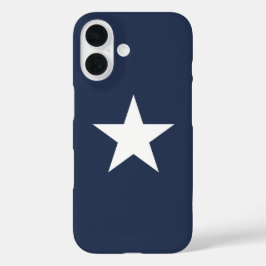 Funda iPhone 16 Marca de estrella azul de la marina moderna