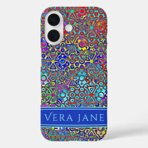 Funda iPhone 16 Marco de Cinta de Arte de Cristal Moderno y Colori