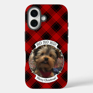 Funda iPhone 16 Marco fotográfico rojo y negro para Navidades pers
