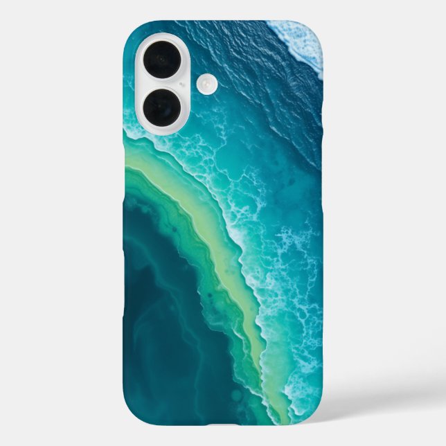 Funda iPhone 16 Marea turquesa: un escape tropical (Reverso )