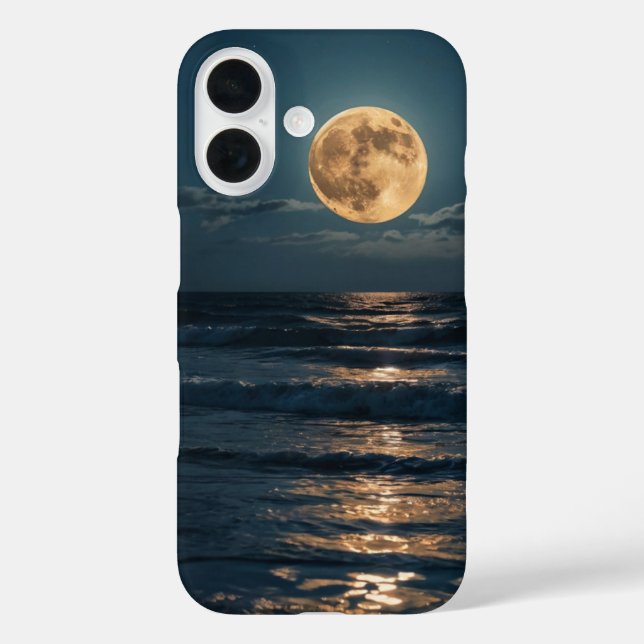 Funda iPhone 16 Mareas iluminadas por luna (Reverso )