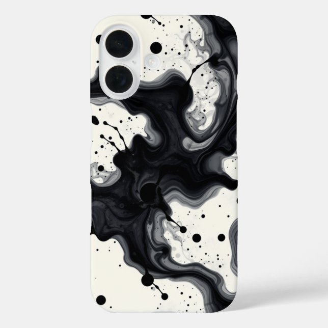 Funda iPhone 16 Mareas oscuras: una obra maestra monocroma (Reverso )