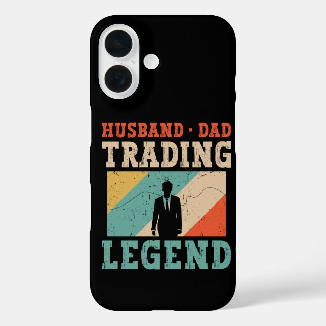 Funda iPhone 16 Marido Papá Trading Retro, Day Trader Bolsa de Val (Reverso )
