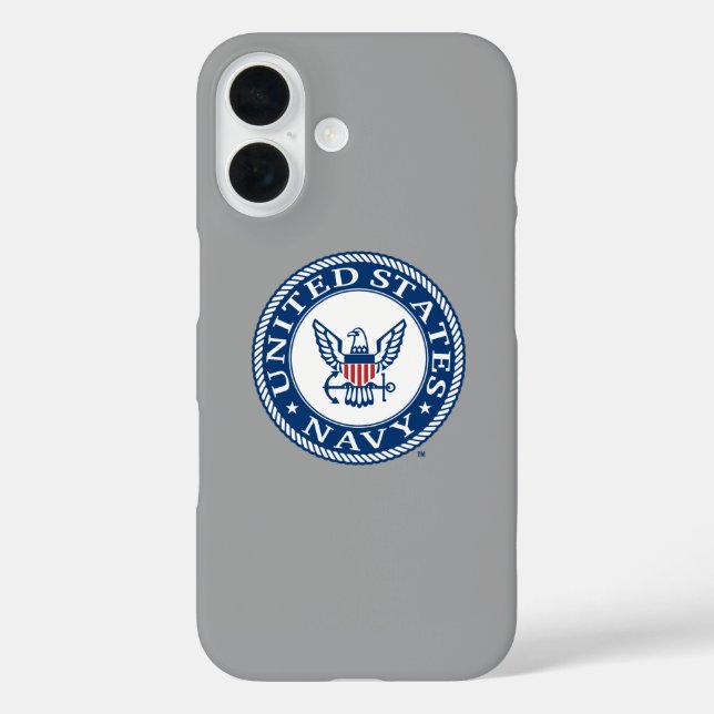 Funda iPhone 16 Marina de Estados Unidos | Alteración naval Emblem (Reverso )