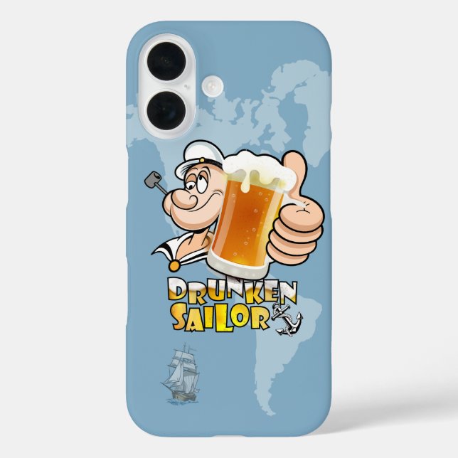 Funda iPhone 16 Marinero Borracho (Reverso )