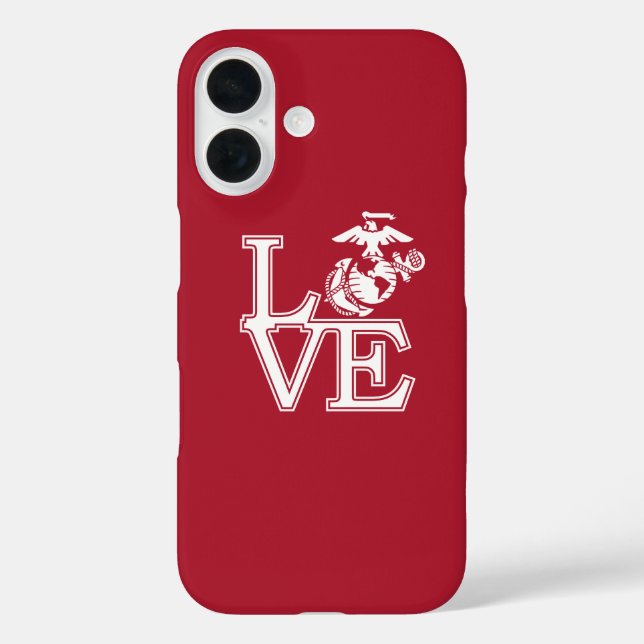 Funda iPhone 16 Marines Love Design (Reverso )