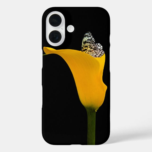 Funda iPhone 16 Mariposa en Lirio de Calla (Reverso )