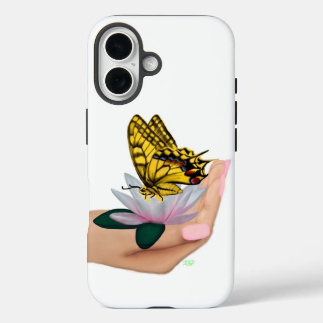 Funda iPhone 16 Mariposa en Lotus Bloom (Reverso )