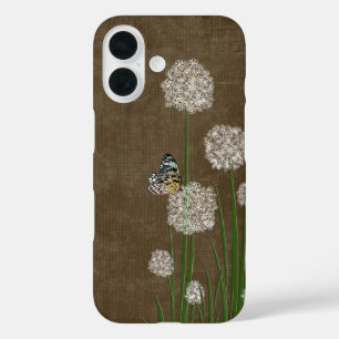 Funda iPhone 16 Mariposa Ninfa del Árbol en una Flor Blanca