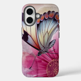 Funda iPhone 16 Mariposa soñada en lienzo floral