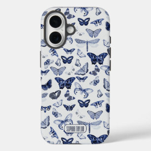 Funda iPhone 16 Mariposas azules vintage
