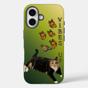 Funda iPhone 16 Mariposas Monarca Con Gato Calicó - VIBES UP