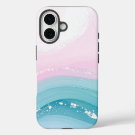 Funda iPhone 16 Mármol azul polvoriento de piedra moderna
