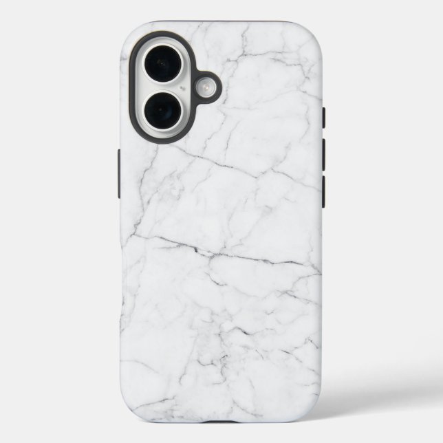 Funda iPhone 16 Mármol Blanco Elegante (Reverso )