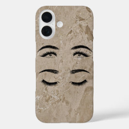 Funda iPhone 16 Mármol de crema dulce de moda