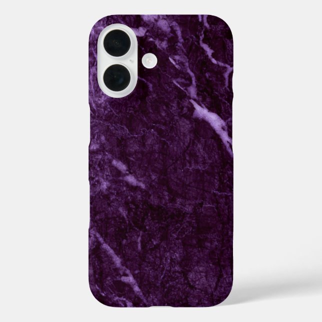 Funda iPhone 16 Mármol morado oscuro (Reverso )