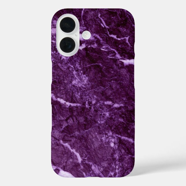 Funda iPhone 16 Mármol púrpura (Reverso )