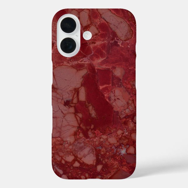 Funda iPhone 16 Mármol rojo oscuro (Reverso )