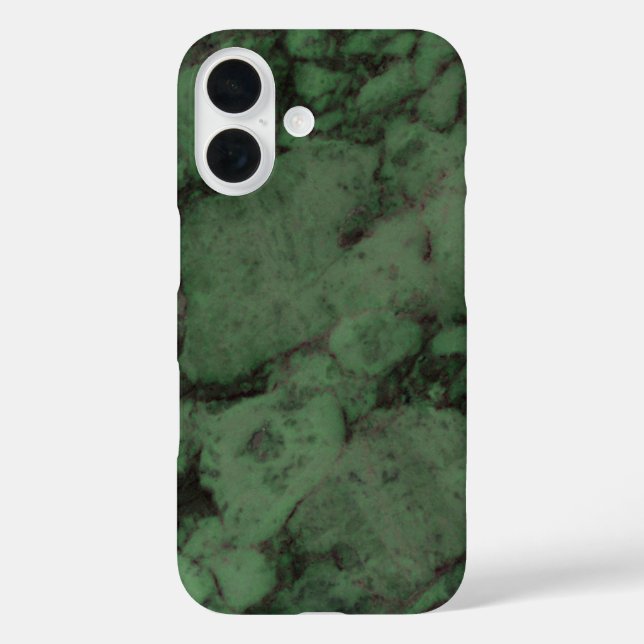 Funda iPhone 16 Mármol verde oscuro (Reverso )