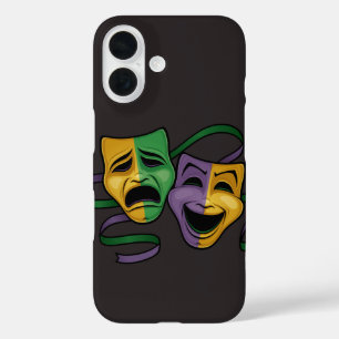 Funda iPhone 16 Máscaras teatrales felices y tristes de Mardi Gras