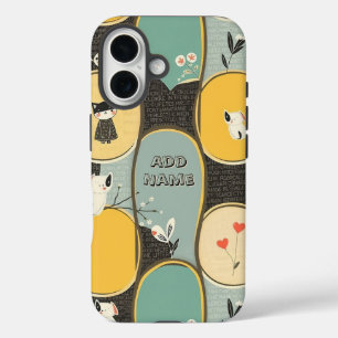 Funda iPhone 16 Mascota caprichoso y patrón floral