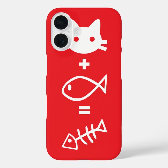 Funda iPhone 16 Matemática del gato (Reverso )
