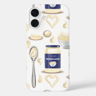 Funda iPhone 16 mayonesa condimento cremoso esparcimiento salsa