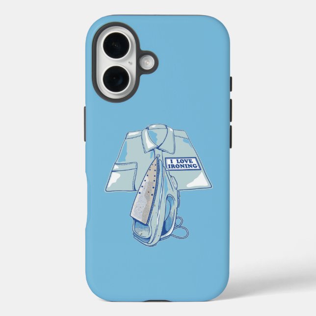 Funda iPhone 16 Me encanta planchar hierro gracioso (Reverso )