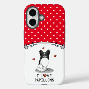 Funda iPhone 16 Me encantan los Papillones (blancos y negros) Cora