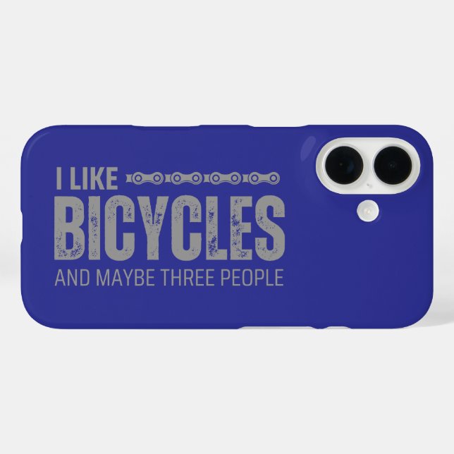 Funda iPhone 16 Me gustan las bicicletas y tal vez tres personas c (Reverso (Horizontal))
