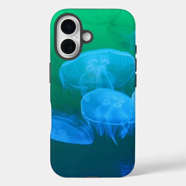 Funda iPhone 16 Medusa Fría Gradiente Verde Azul (Reverso )