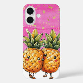 Funda iPhone 16 Mejor Amigos Pineapple Kawaii Pineapple Pink