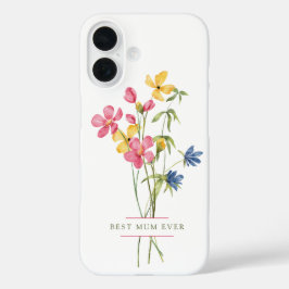 Funda iPhone 16 Mejor Día de la Madre de la Flor Silvestre de la M