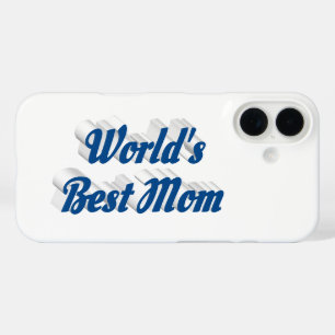 Funda iPhone 16 Mejor mamá texto azul marino