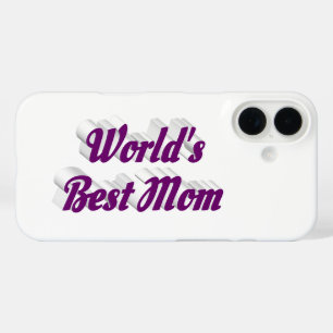 Funda iPhone 16 Mejor Mamá texto morado