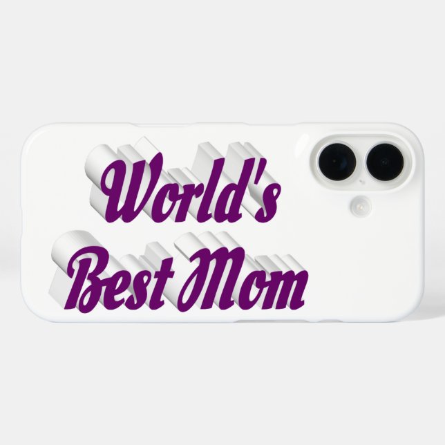 Funda iPhone 16 Mejor Mamá texto morado (Reverso (Horizontal))