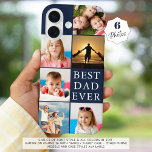 Funda iPhone 16 MEJOR PAPÁ DE CADA 6 Collages de fotos Azul<br><div class="desc">Cree un mejor estuche de teléfono móvil fotográfico DAD EVER con una plantilla de collage de fotos fácil de cargar con 6 imágenes en su elección de colores (mostrado con texto blanco en un fondo azul marino). Elija otro estilo de fuente y todos los colores en EDIT. OPCIONES TELEFÓNICAS: El...</div>
