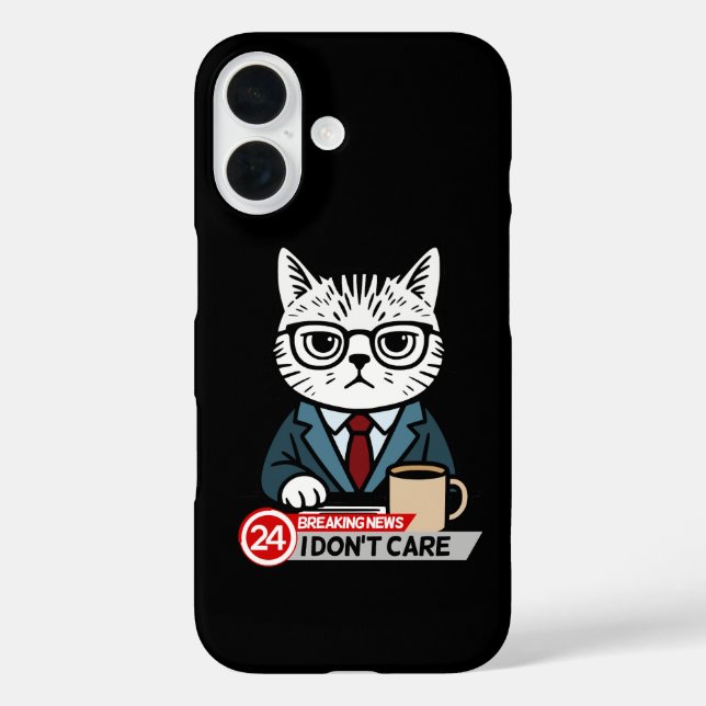 Funda iPhone 16 Meme para gatos divertidos del lunes (Reverso )
