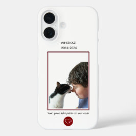 Funda iPhone 16 Memorial mascota: "Las patas se dejan imprimir en 