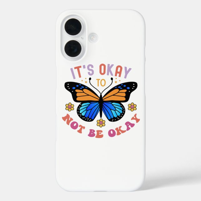 Funda iPhone 16 Mental Health Awareness Monarch Butterfly (Reverso )