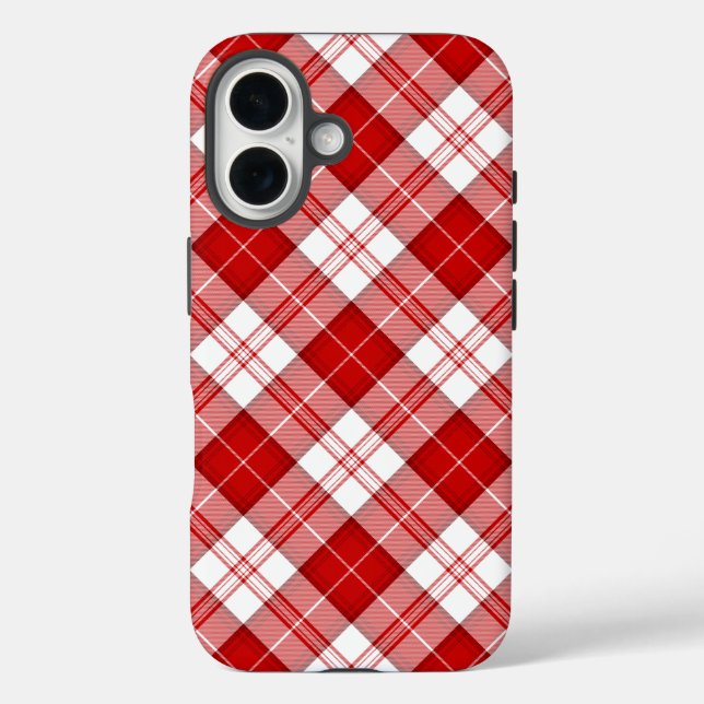 Funda iPhone 16 Menzis tartán platillos rojos (Reverso )