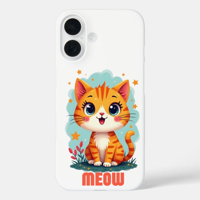 Funda iPhone 16 Meow iPhone 16 Funda-Mate - Protección Jugativa (Reverso )